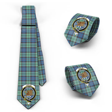 Leslie Hunting Ancient Tartan Classic Necktie with Family Crest