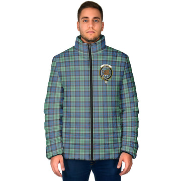 Leslie Hunting Ancient Tartan Padded Jacket with Family Crest