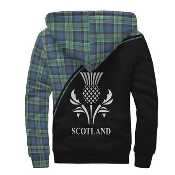 Leslie Hunting Ancient Tartan Sherpa Hoodie with Family Crest Curve Style