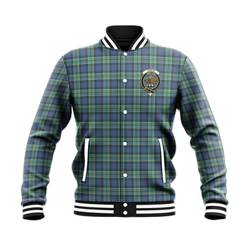 Leslie Hunting Ancient Tartan Baseball Jacket with Family Crest
