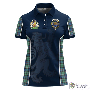 Leslie Hunting Ancient Tartan Women's Polo Shirt with Family Crest and Lion Rampant Vibes Sport Style
