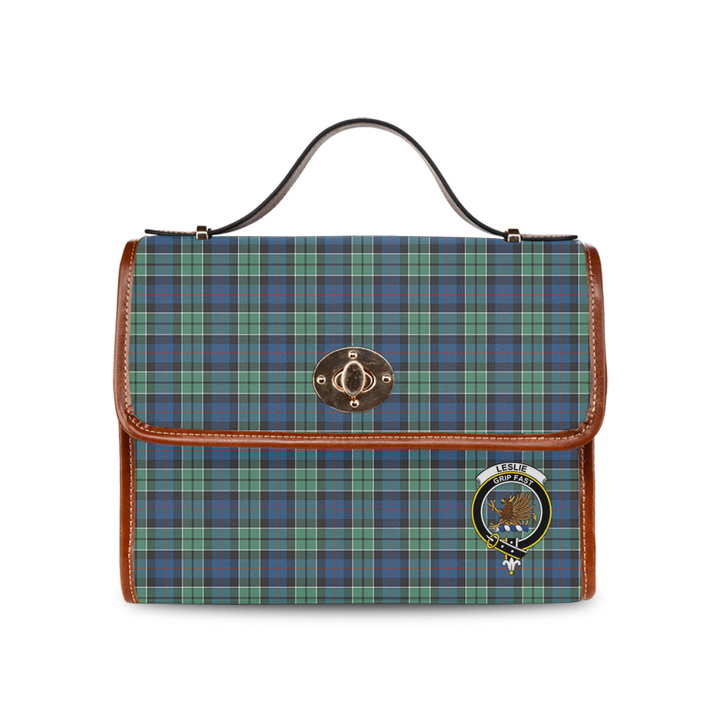 leslie-hunting-ancient-tartan-leather-strap-waterproof-canvas-bag-with-family-crest