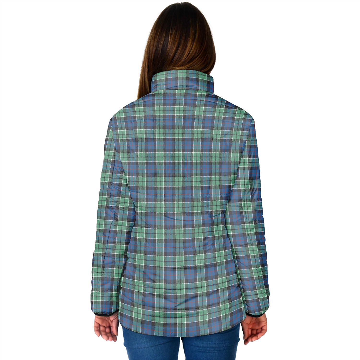 Leslie Hunting Ancient Tartan Padded Jacket with Family Crest - Tartanvibesclothing