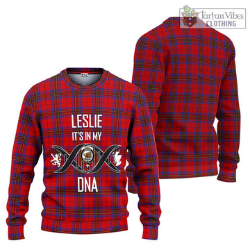 Leslie Tartan Knitted Sweater with Family Crest DNA In Me Style Unisex - Tartanvibesclothing Shop