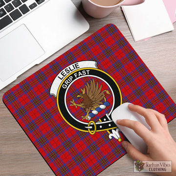 Leslie Modern Tartan Mouse Pad with Family Crest
