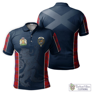 Leslie Tartan Men's Polo Shirt with Family Crest and Lion Rampant Vibes Sport Style