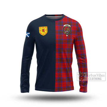 Tartan Vibes Clothing Leslie Modern Tartan Long Sleeve T-Shirt with Scottish Lion Royal Arm Half Style
