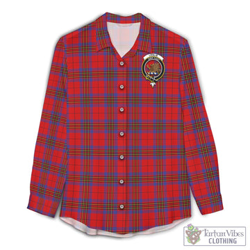Leslie Tartan Women's Casual Shirt with Family Crest