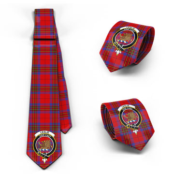 Leslie Tartan Classic Necktie with Family Crest