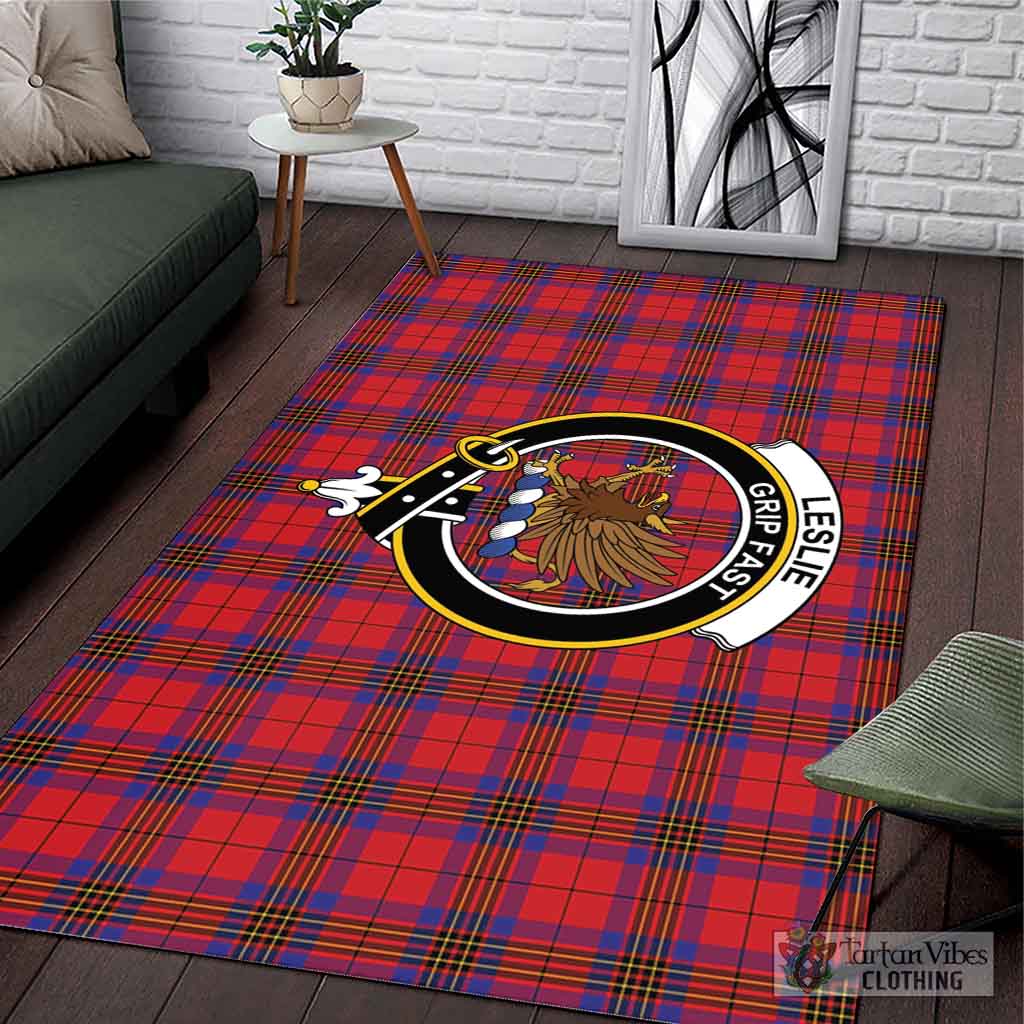 Tartan Vibes Clothing Leslie Modern Tartan Area Rug with Family Crest