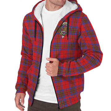 Leslie Tartan Sherpa Hoodie with Family Crest