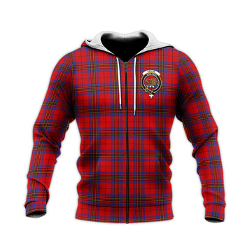 Leslie Modern Tartan Knitted Hoodie with Family Crest