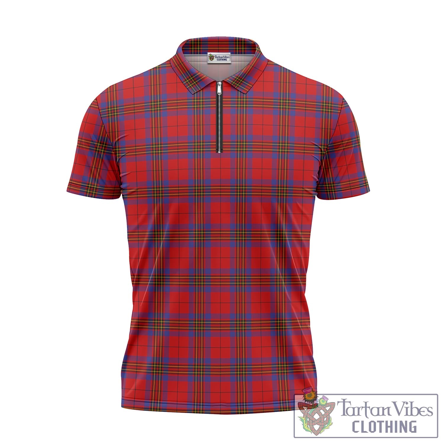 Tartan Vibes Clothing Leslie Modern Tartan Zipper Polo Shirt