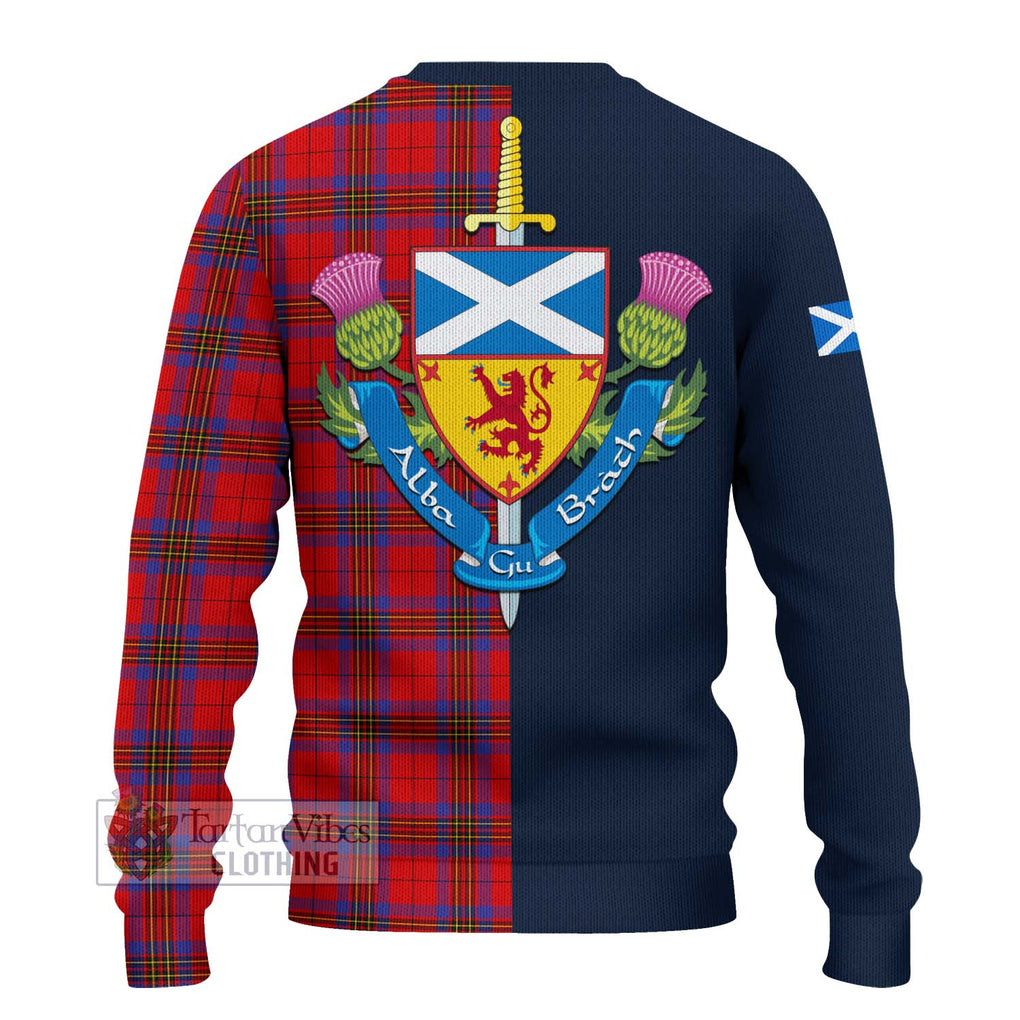 Tartan Vibes Clothing Leslie Modern Tartan Knitted Sweater with Scottish Lion Royal Arm Half Style