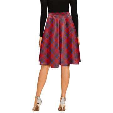 Leslie Tartan Melete Pleated Midi Skirt Cross Style