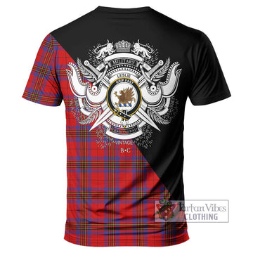 Leslie Tartan T-Shirt with Family Crest and Military Logo Style - Tartan Vibes Clothing