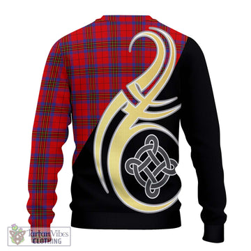 Leslie Tartan Knitted Sweater with Family Crest and Celtic Symbol Style - Tartan Vibes Clothing