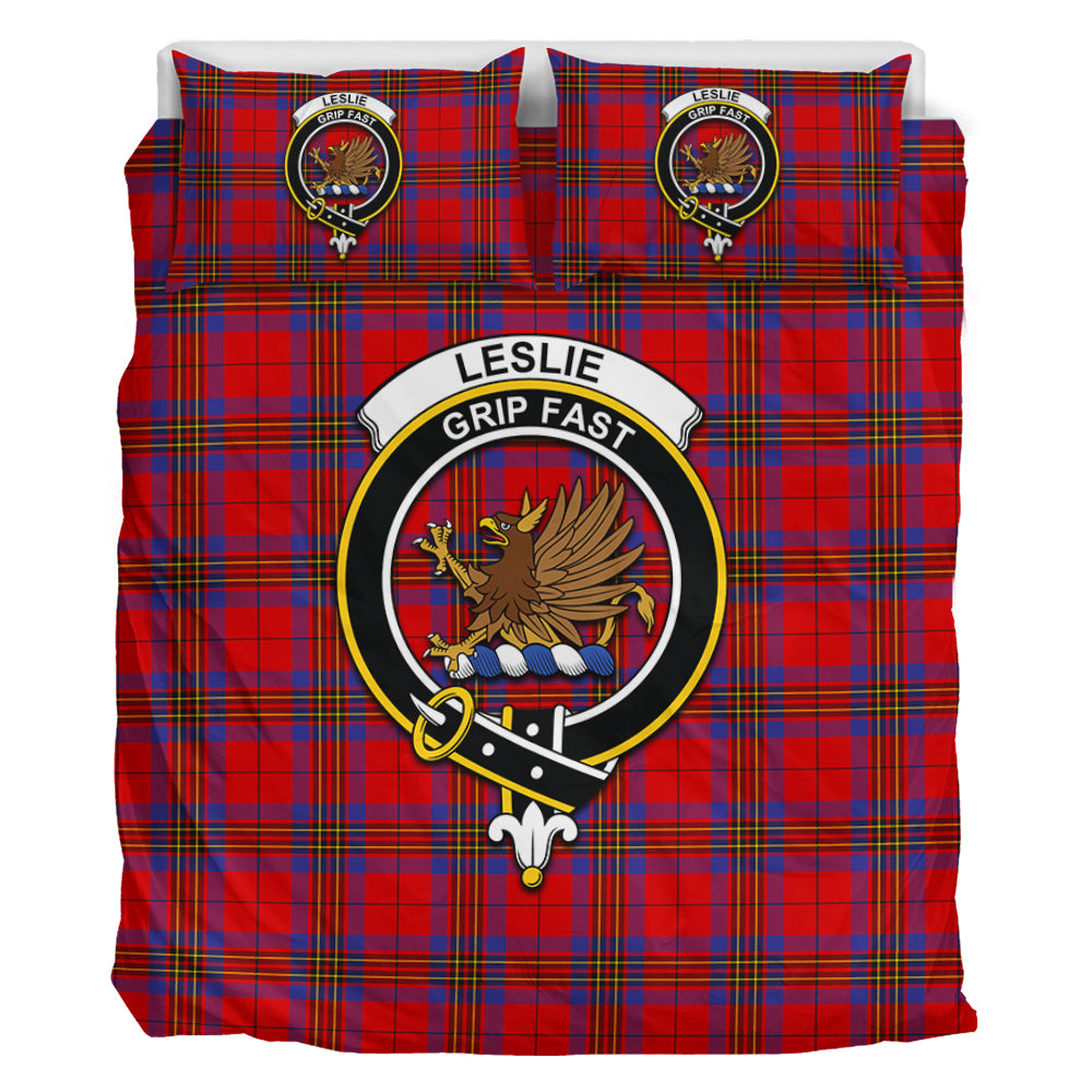 Leslie Tartan Bedding Set with Family Crest - Tartan Vibes Clothing