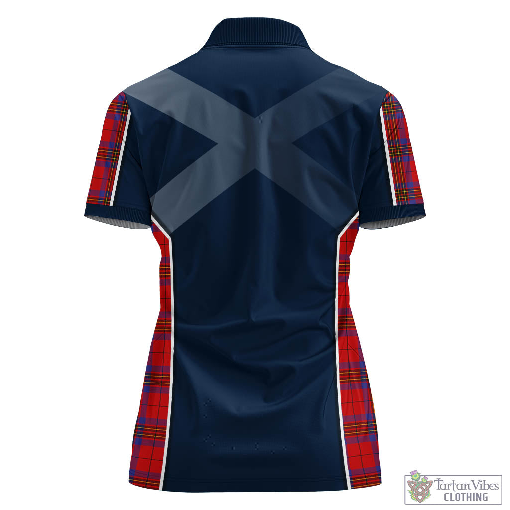 Tartan Vibes Clothing Leslie Modern Tartan Women's Polo Shirt with Family Crest and Scottish Thistle Vibes Sport Style