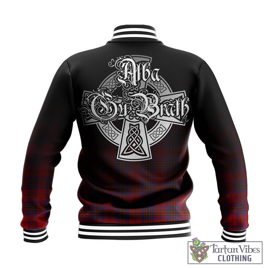 Tartan Vibes Clothing Leslie Modern Tartan Baseball Jacket Featuring Alba Gu Brath Family Crest Celtic Inspired