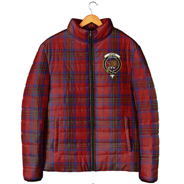 Leslie Red Tartan Padded Jacket with Family Crest