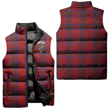 Leslie Red Tartan Sleeveless Puffer Jacket with Family Crest