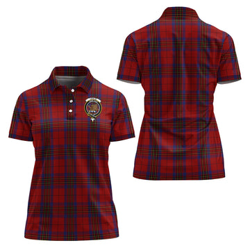 Leslie Red Tartan Polo Shirt with Family Crest For Women