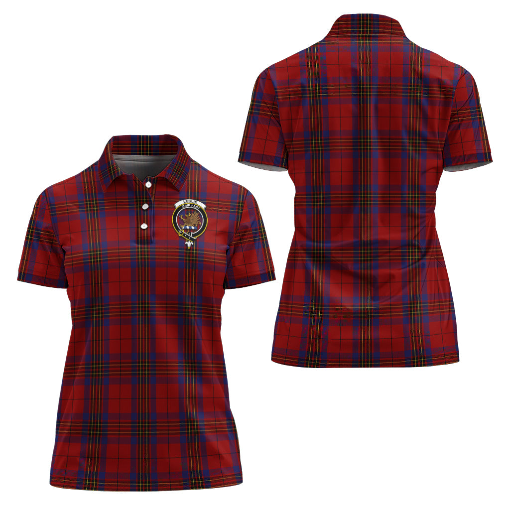 leslie-red-tartan-polo-shirt-with-family-crest-for-women