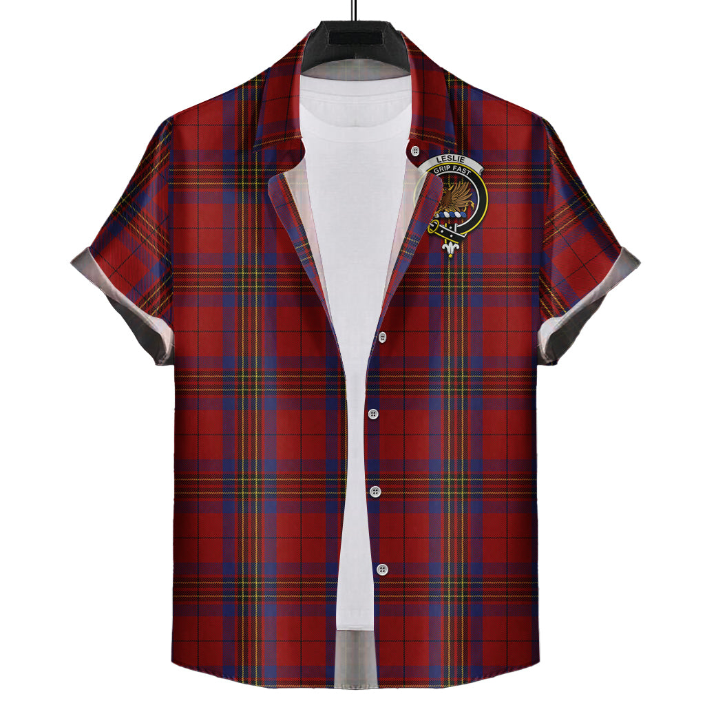 leslie-red-tartan-short-sleeve-button-down-shirt-with-family-crest