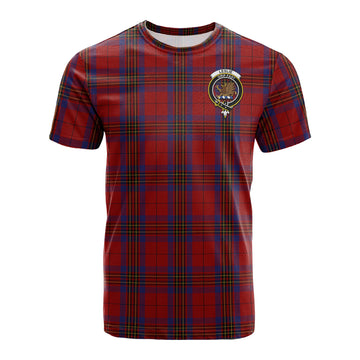 Leslie Red Tartan T-Shirt with Family Crest