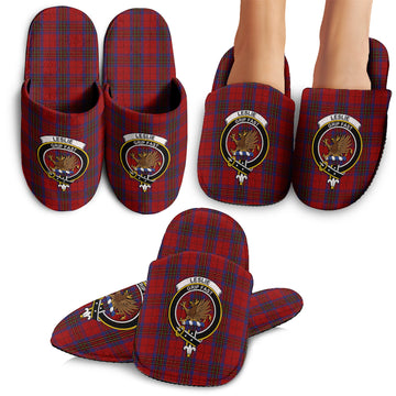 Leslie Red Tartan Home Slippers with Family Crest