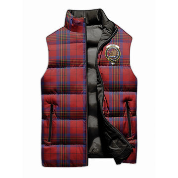 Leslie Red Tartan Sleeveless Puffer Jacket with Family Crest