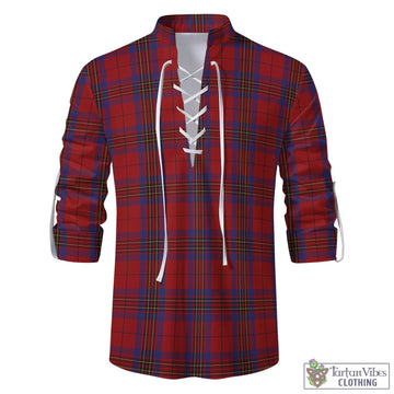 Leslie Red Tartan Men's Scottish Traditional Jacobite Ghillie Kilt Shirt