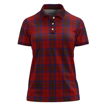 Leslie Red Tartan Polo Shirt For Women