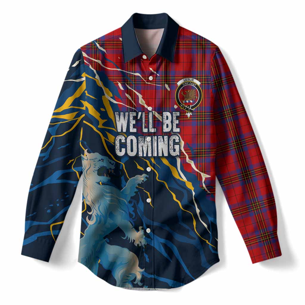 Leslie Scotland Tartan Women Casual Shirt WC2026 Football - We'll Be Coming