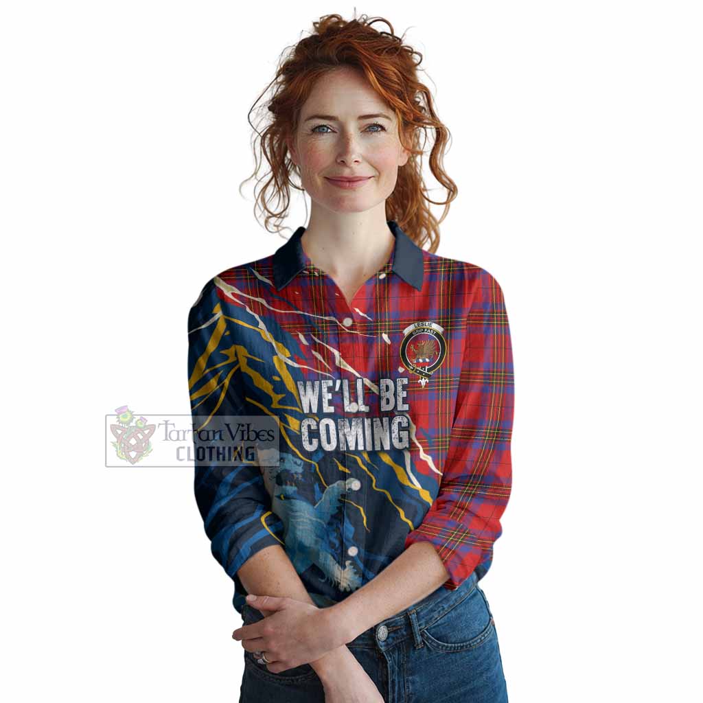 Leslie Scotland Tartan Women Casual Shirt WC2026 Football - We'll Be Coming