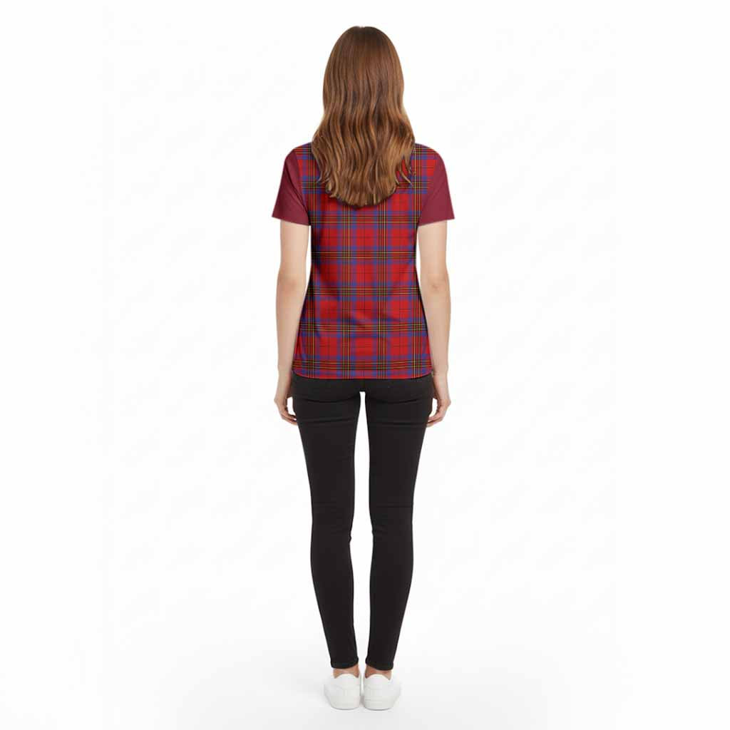 Leslie Tartan Accent Cotton T-shirt with Family Crest