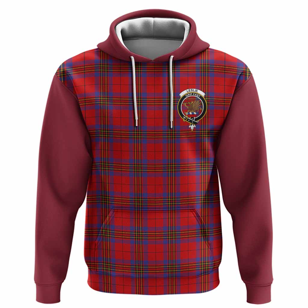 Leslie Tartan Accent Hoodie with Family Crest