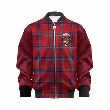Leslie Tartan Accent Kid Bomber Jacket with Family Crest