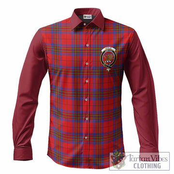 Leslie Tartan Accent Long Sleeve Button Shirts with Family Crest