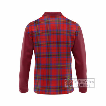 Leslie Tartan Accent Long Sleeve Polo Shirt with Family Crest