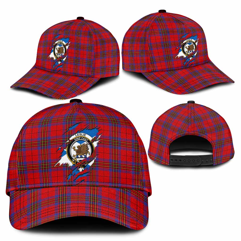 Leslie Tartan Classic Cap with Family Crest In Me Style