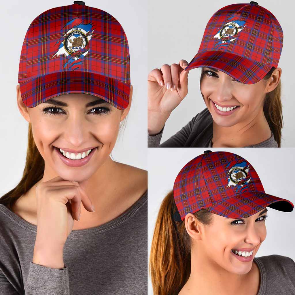 Leslie Tartan Classic Cap with Family Crest In Me Style