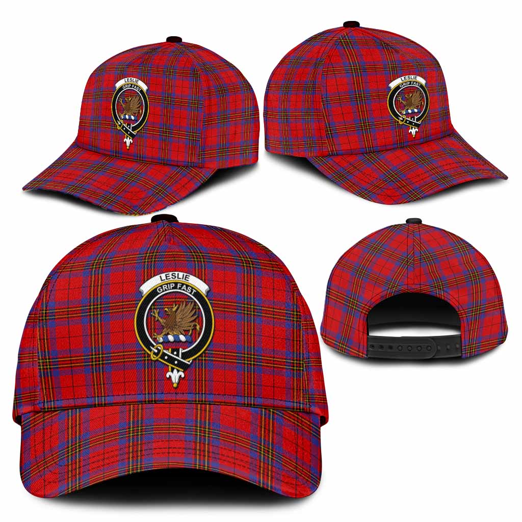 Leslie Tartan Classic Cap with Family Crest