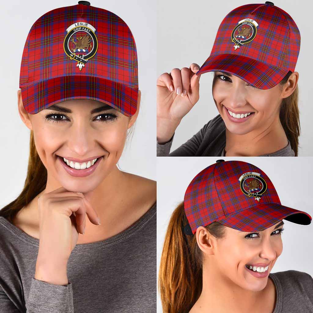 Leslie Tartan Classic Cap with Family Crest