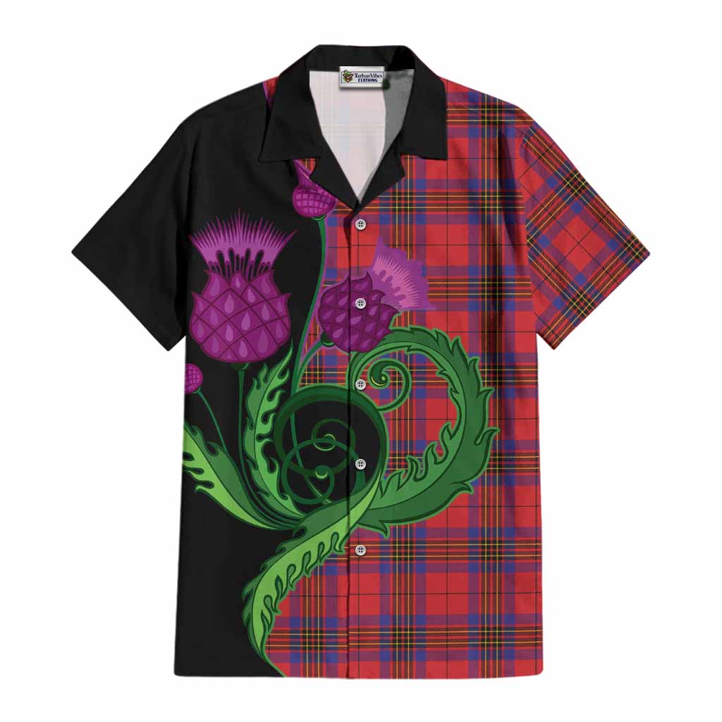 Leslie Tartan Cotton Hawaiian Shirt Traditional Scottish Thistle
