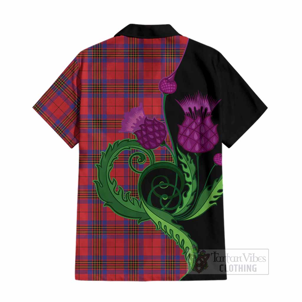 Leslie Tartan Cotton Hawaiian Shirt Traditional Scottish Thistle