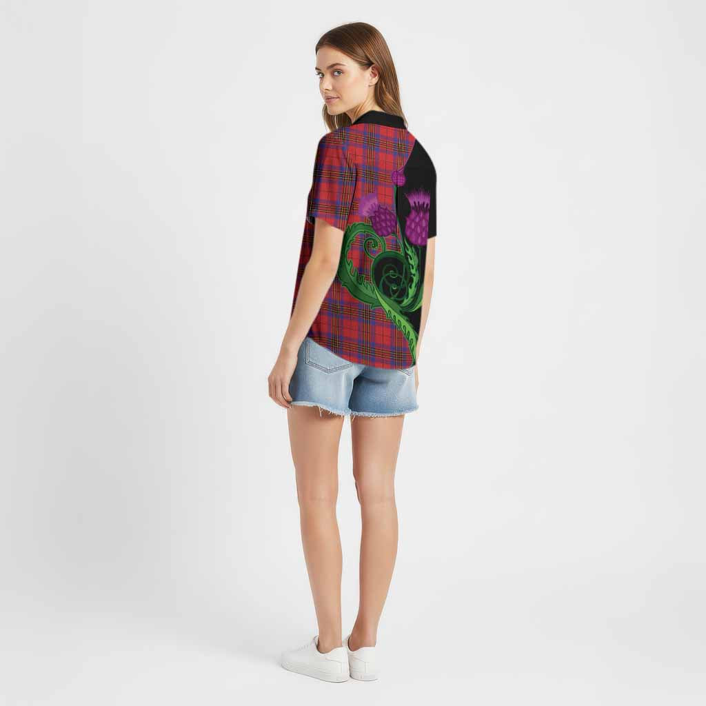 Leslie Tartan Cotton Hawaiian Shirt Traditional Scottish Thistle