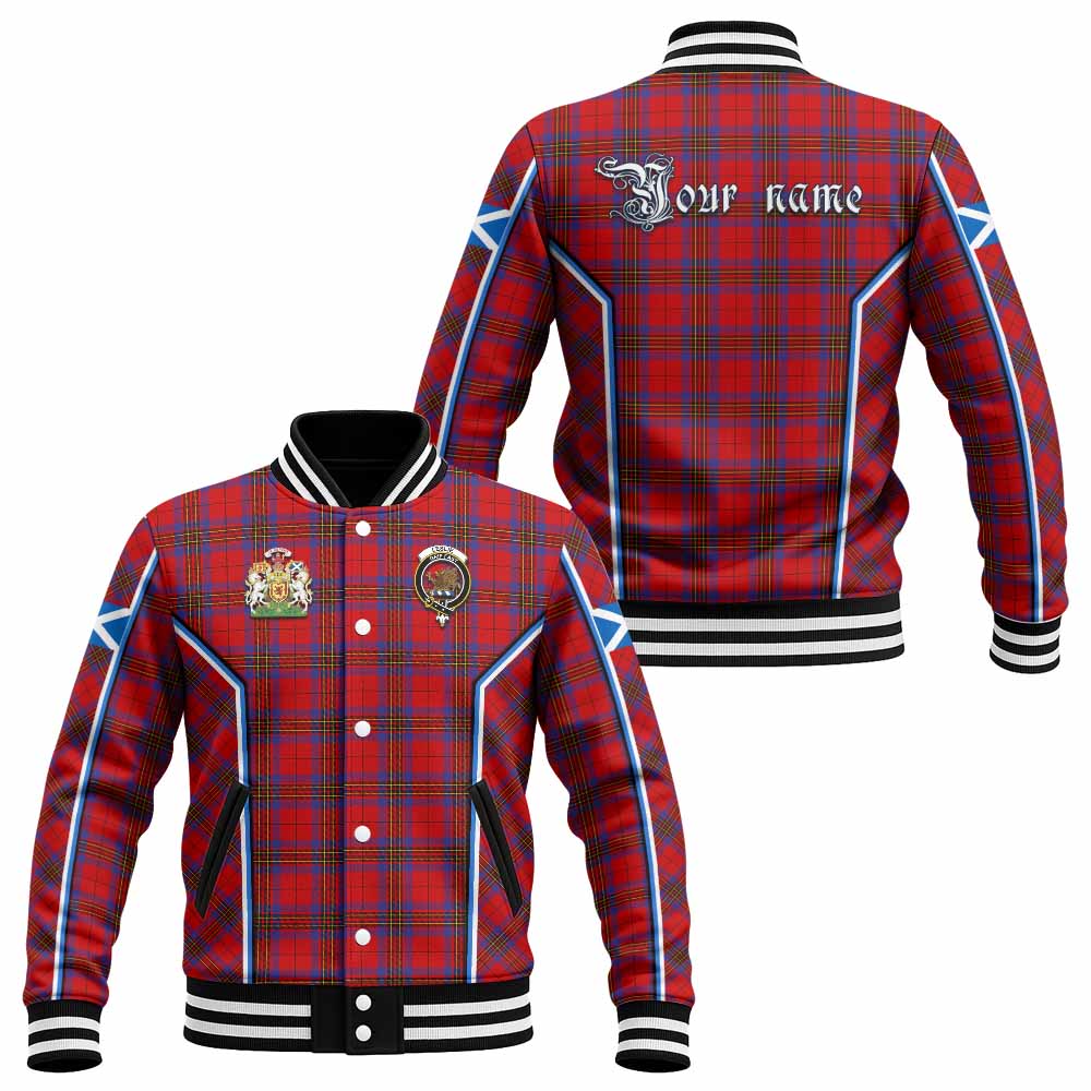 Leslie Tartan Crest Baseball Jacket Scotland Coat of Arm Flag Style - Tartan Vibes Clothing