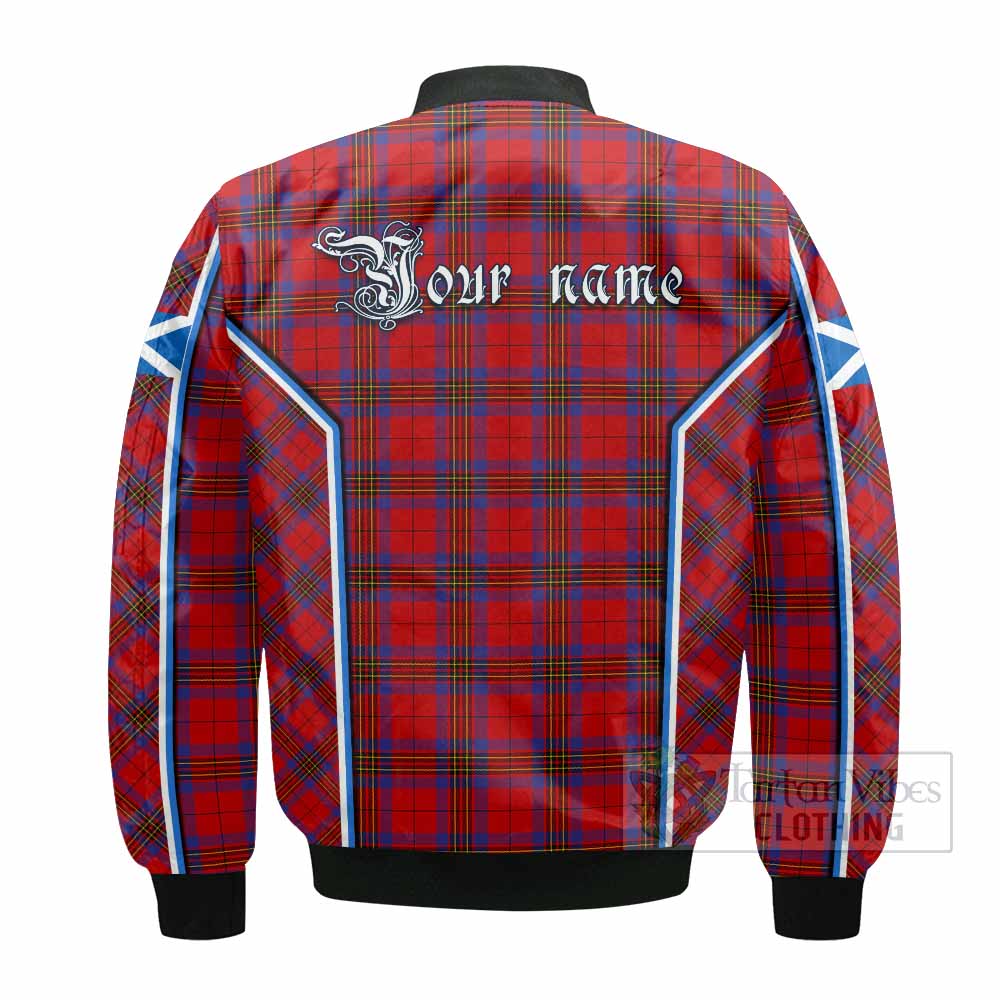 Leslie Tartan Crest Bomber Jacket Scotland Coat of Arm Flag Style - Tartan Vibes Clothing